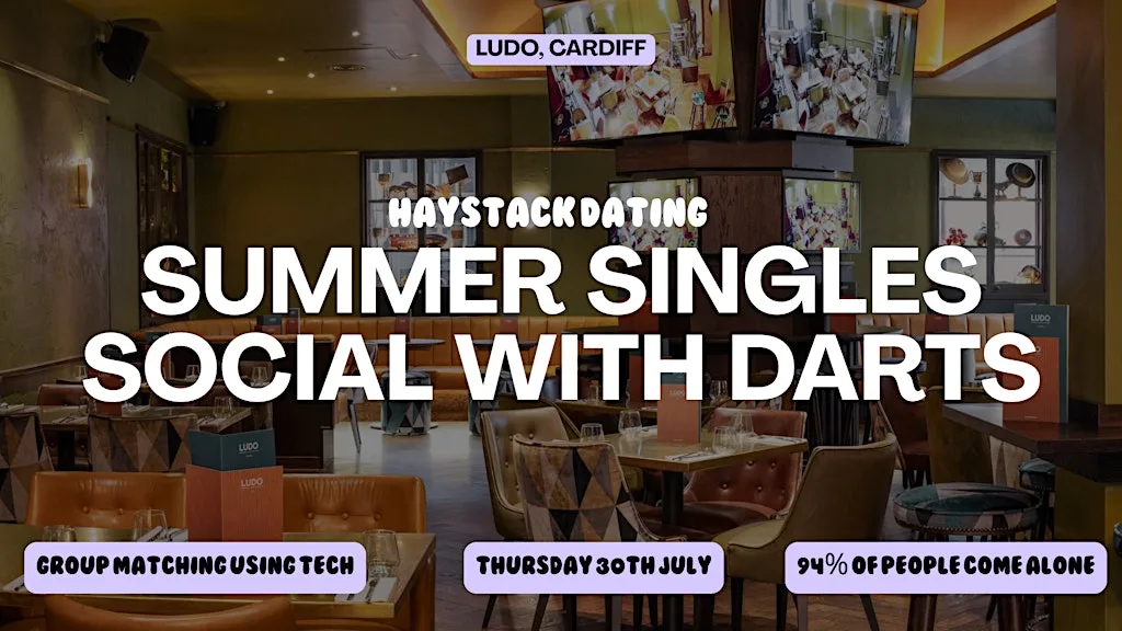 SINGLES SOCIAL CARDIFF | HAYSTACK DATING | THURSDAY 30TH JULY at Ludo Sports Bar & Live Lounge Cardiff