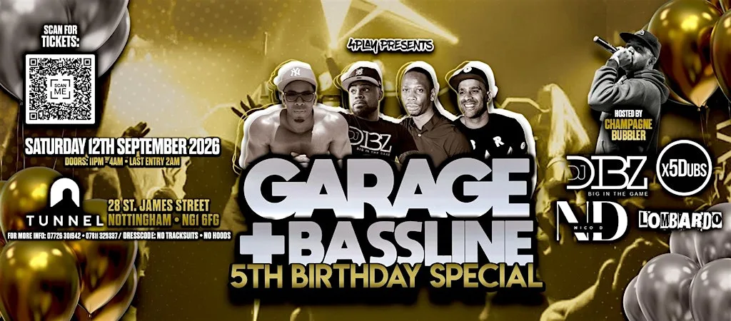 4Play Presents: Garage & Basslines (5th Birthday Special) at Tunnel Club