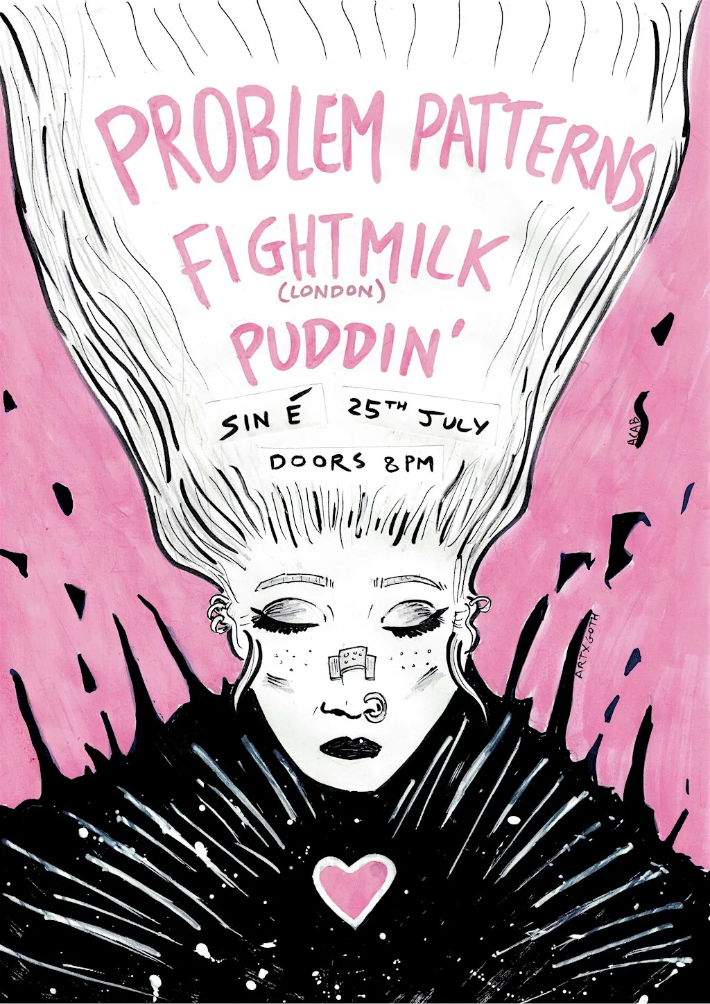 Problem Patterns, Fightmilk, Puddin' - Sin É - 25 July at Sin é Dublin