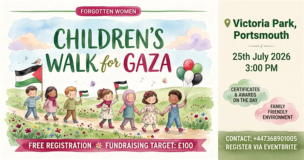 Children’s Walk for Gaza in Portsmouth Victoria Park at Victoria Park