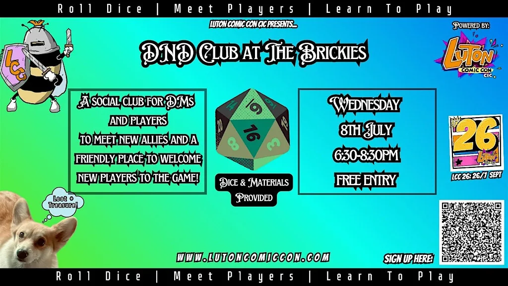 Luton Comic Con CIC Presents: DND Club at The Brickies at Bricklayers Arms