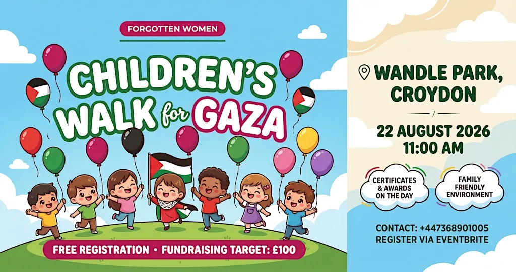 Children’s Walk for Gaza in Croydon Wandle Park at Wandle Park