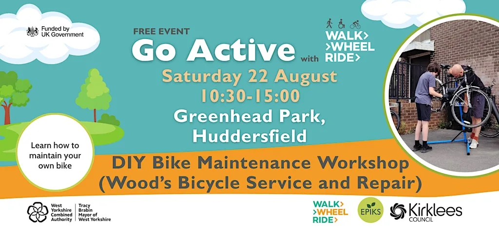 FREE DIY Bike Maintenance Workshop at Go Active Greenhead Park Huddersfield at Greenhead Park