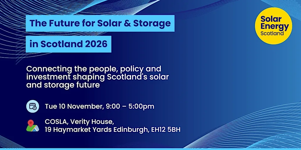The Future for Solar & Storage in Scotland 2026 at COSLA Conference Centre