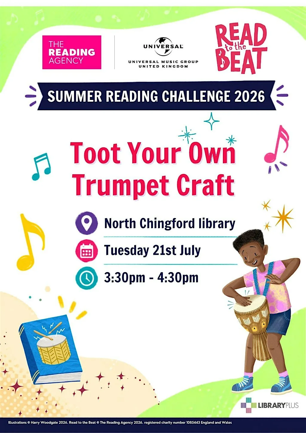 Summer Reading Challenge 2026 Toot Your Trumpet craft @Chingford Library at Chingford Library