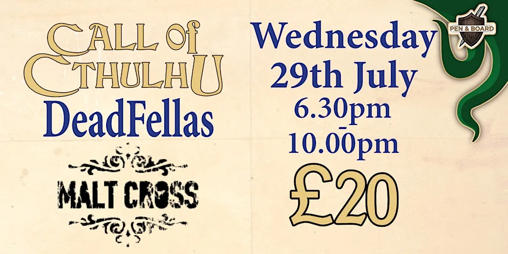 Call of Cthulhu at the Malt Cross Nottingham at Malt Cross