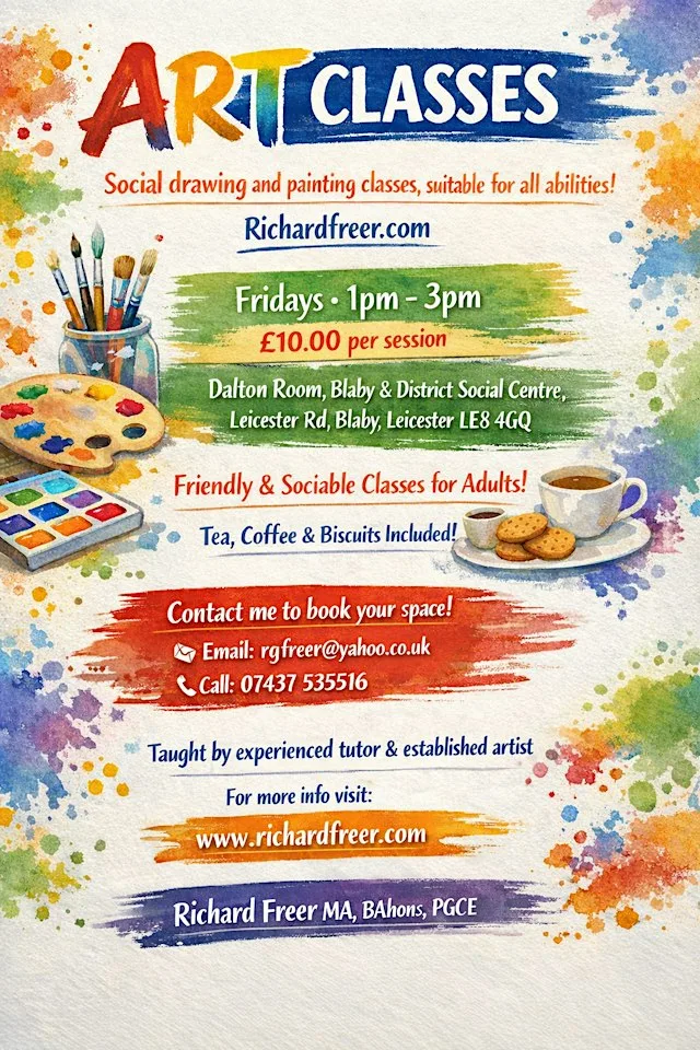 Social drawing and painting classes at Blaby & District Social Centre