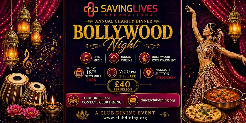 Saving Lives International Annual Bollywood Charity Dinner & Fundraiser at Namaste Sutton, Wylde Green, Birmingham, Sutton Coldfield