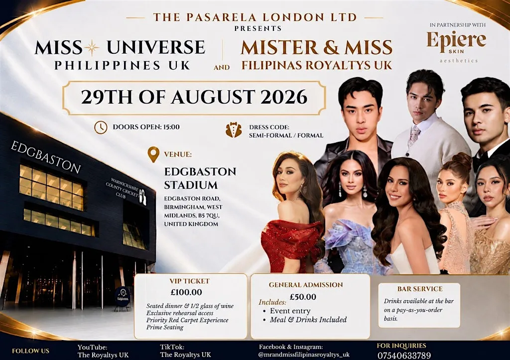 The Coronation Night - Mister & Miss Filipinas Royaltys UK 2026