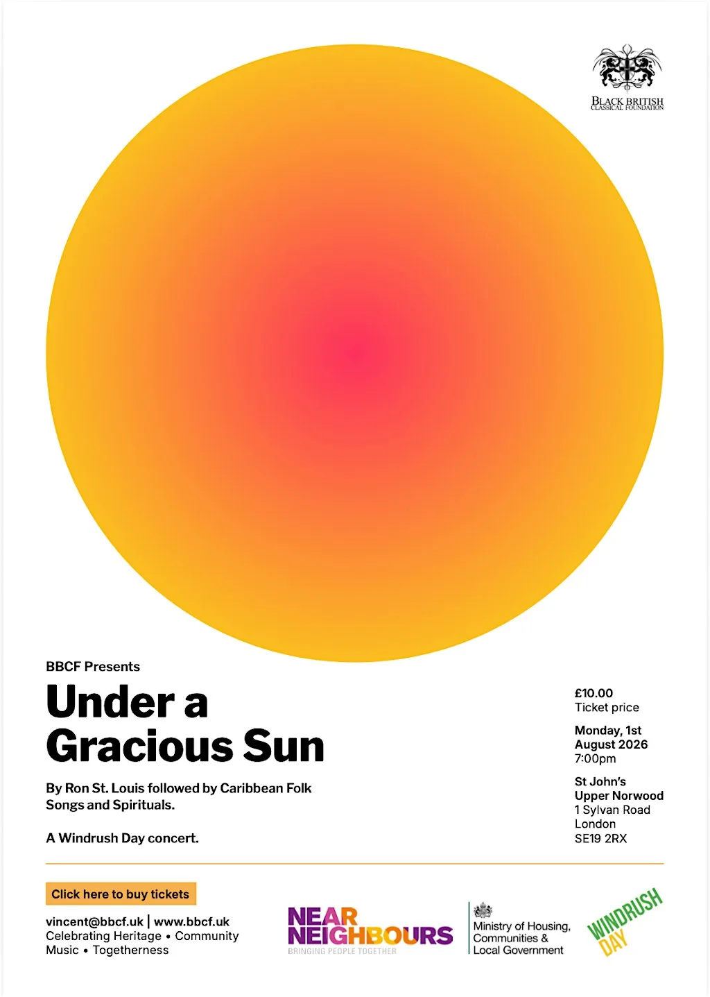 Under A Gracious Sun at St John the Evangelist, Upper Norwood