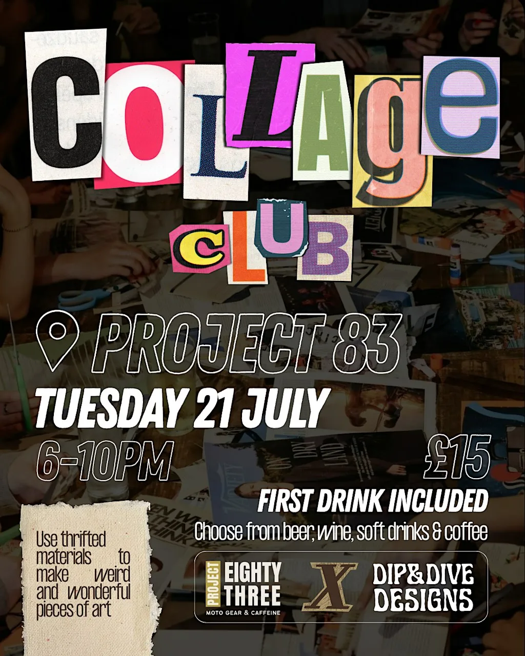 Collage workshop at Project Eighty Three at Project Eighty Three