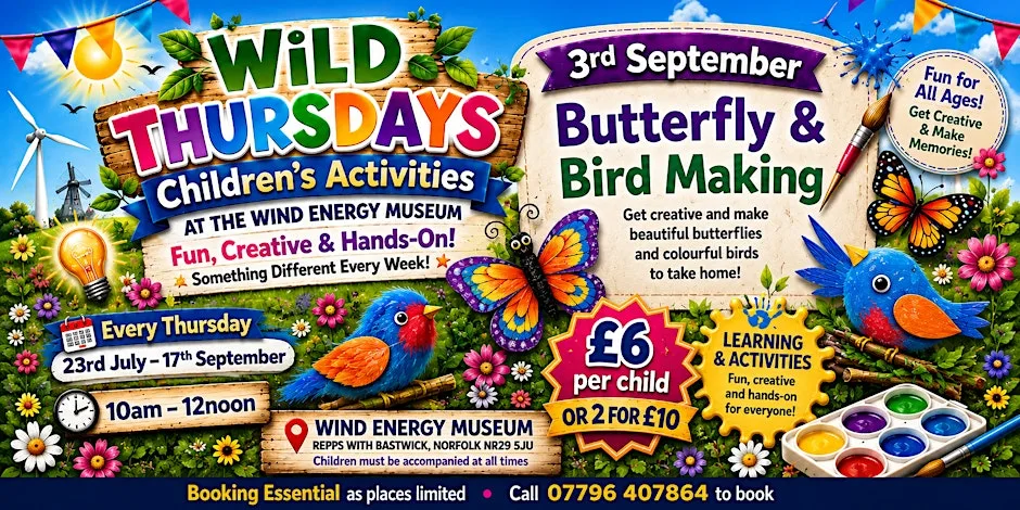 Butterfly and Bird Making Workshop at Wind Energy Museum