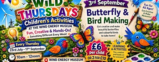 Butterfly and Bird Making Workshop at Wind Energy Museum