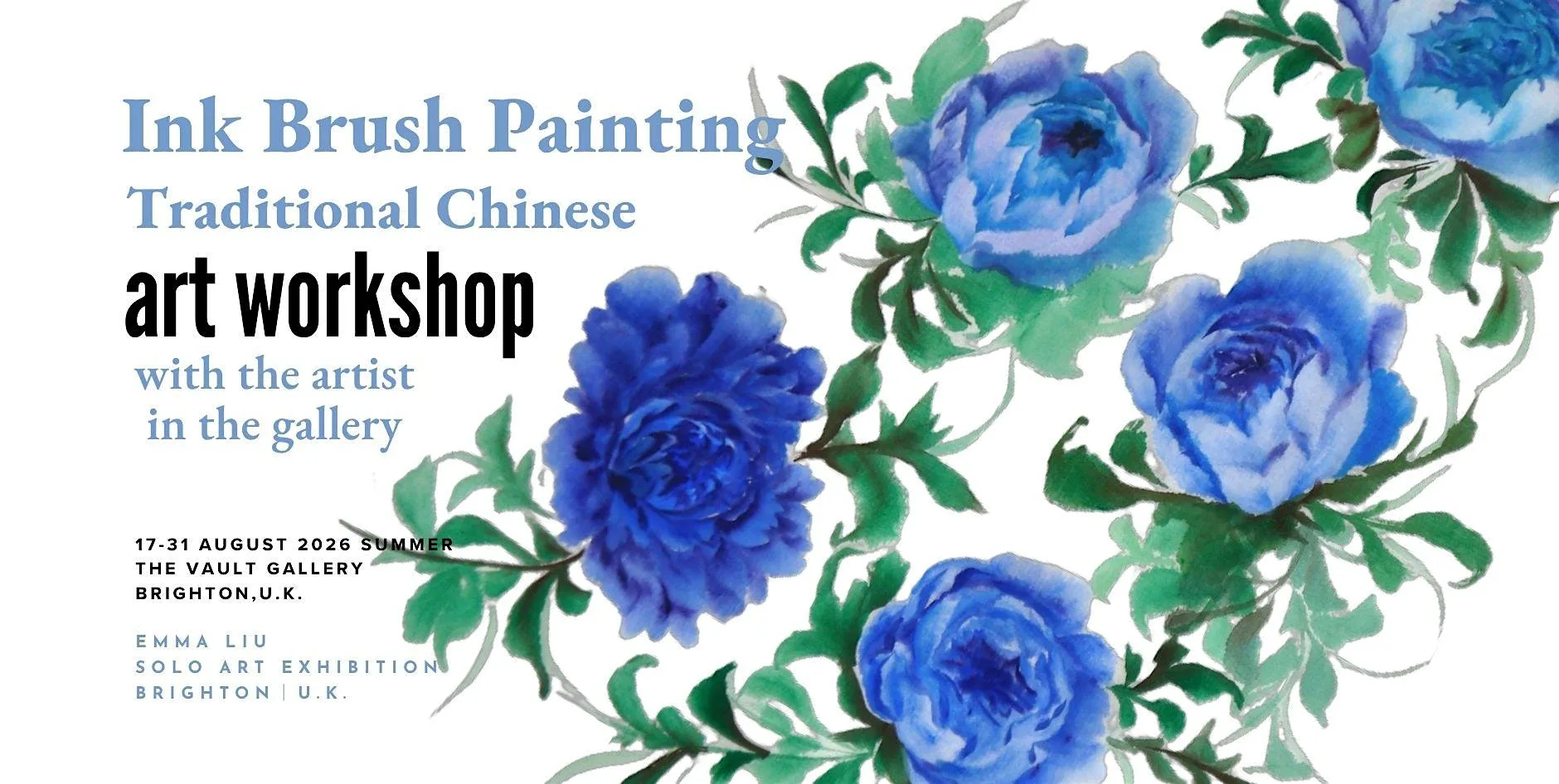 Traditional Chinese Ink Brush Floral Art Workshop at The Vault - Brighton Contemporary Art