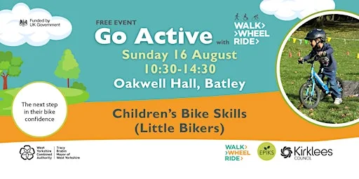 FREE Children's Bike Skills at Go Active Oakwell Hall Batley at Oakwell Hall & Country Park