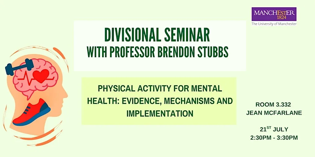PMH Divisional Seminar with guest speaker Prof. Brendon Stubbs at Jean McFarlane Building