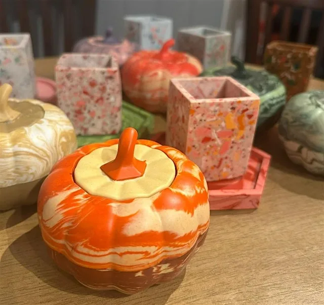 The Jesmonite Pumpkin Pot Workshop in WELTON, EAST YORKS by Objectify
