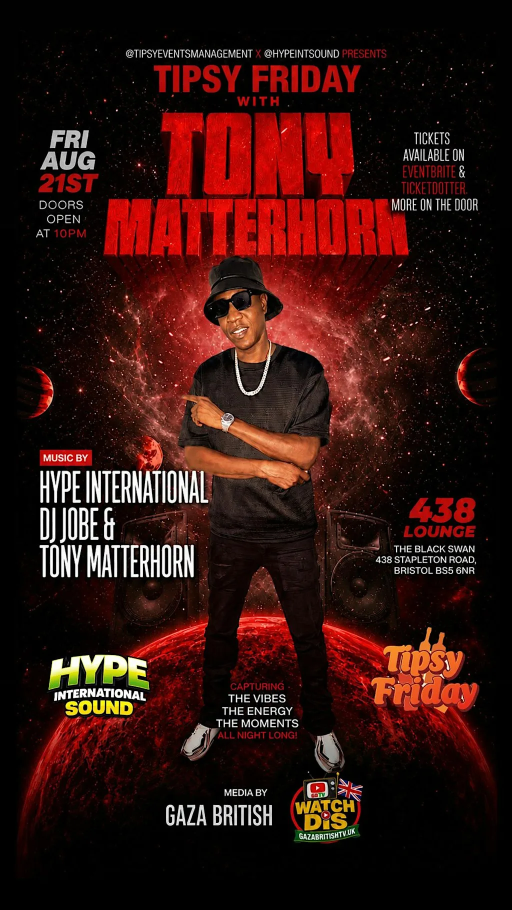 Tipsy Friday with Tony Matterhorn at 438 Lounge, The Black Swan