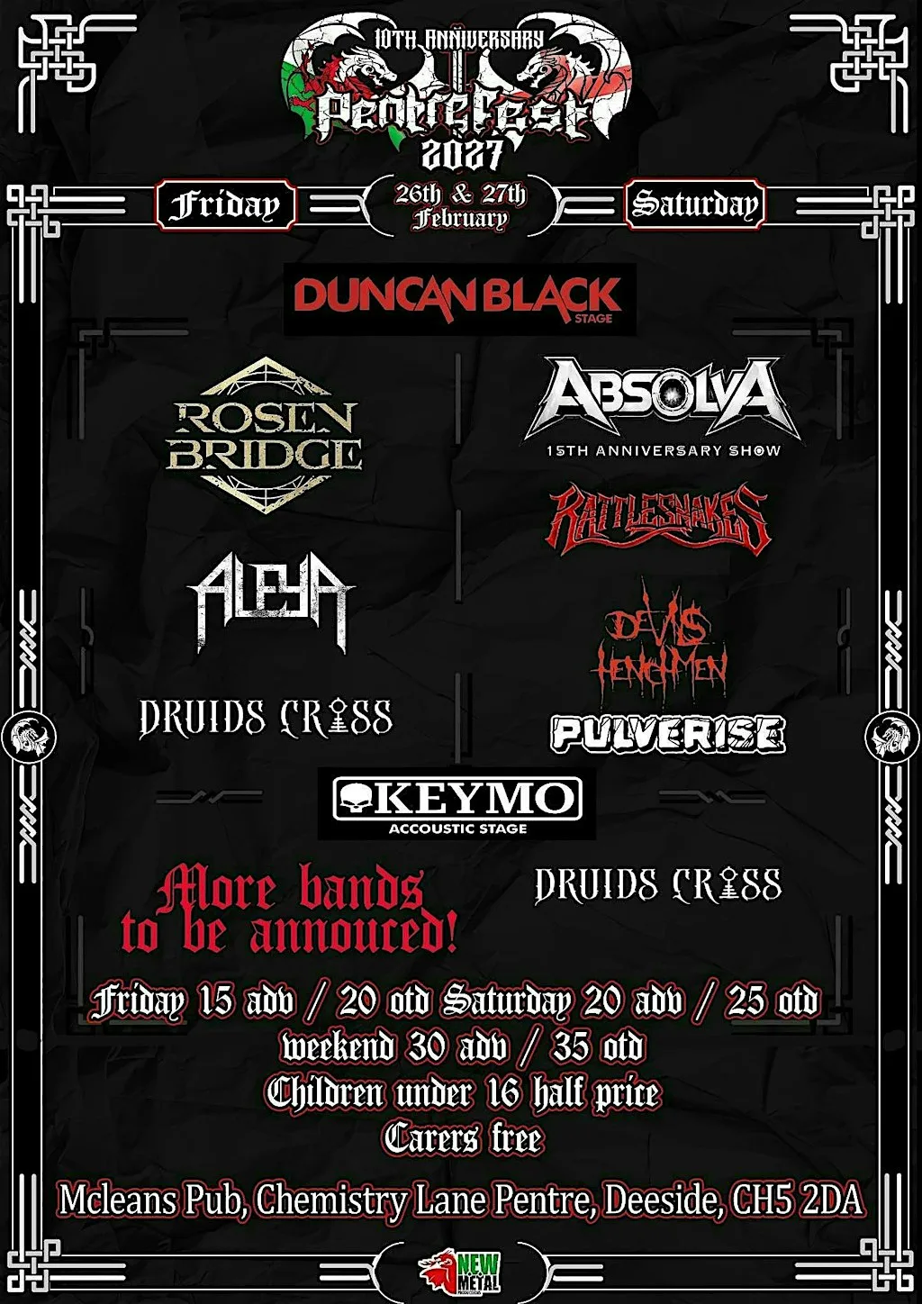 Pentre Fest TEN - 2027 Mcleans Pub Pentre Deeside - ABSOLVA