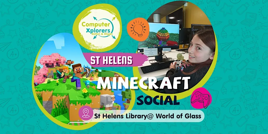 Minecraft Social @ The World of Glass St Helens Library (5 -16yrs) at St Helens Library