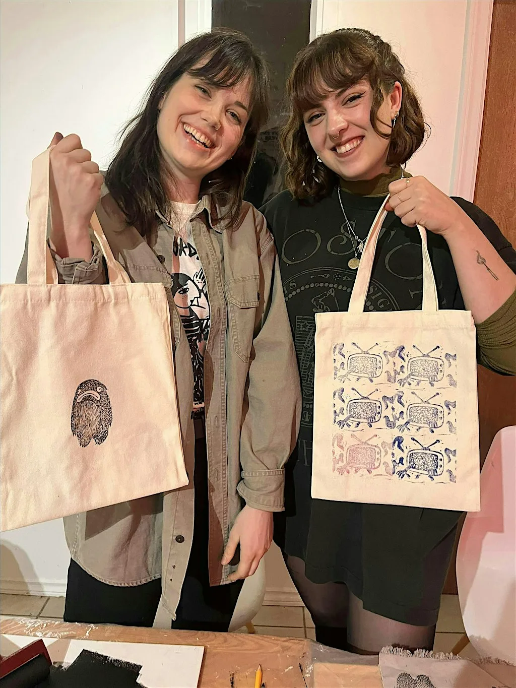 Fabric Printing Tote Bags: Learn Lino Printing on Fabric at Barefoot Workshop