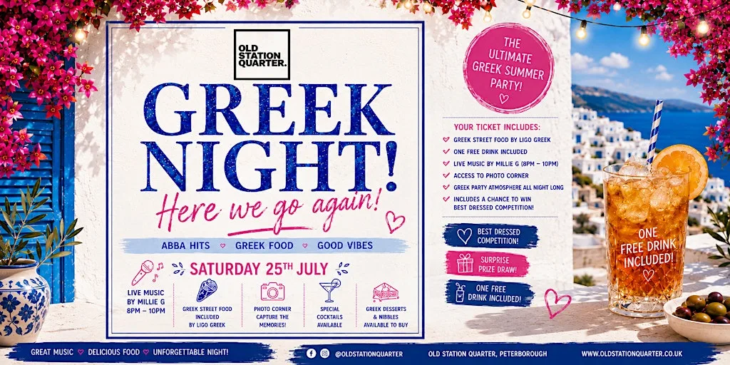 Greek Night: Here we go again at Old Station Quarter at Old Station Quarter Ltd