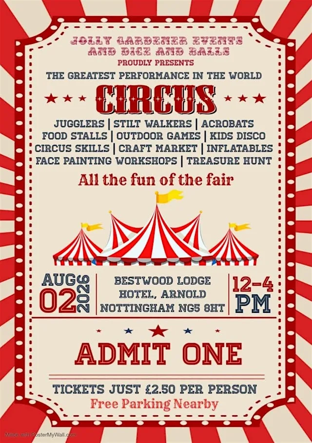Circus Family Fun Day at Bestwood Lodge Hotel at Bestwood Lodge