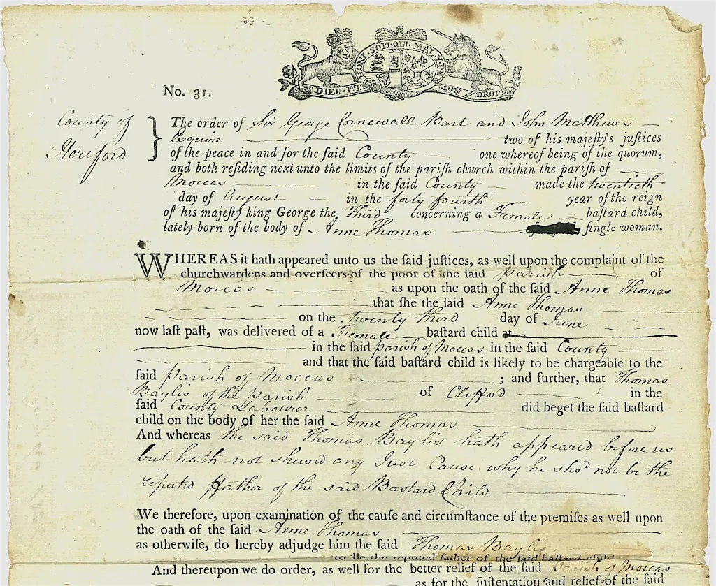 Was Your Ancestor Illegitimate? How to find out more at Herefordshire Archive and Records Centre