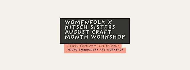 Design Your Own Tiny Ritual - Micro Embroidery Art Workshop at Blick Shared Studios