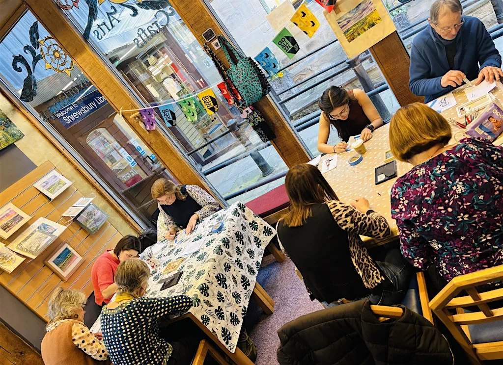 Christmas glass painting at Shrewsbury Library