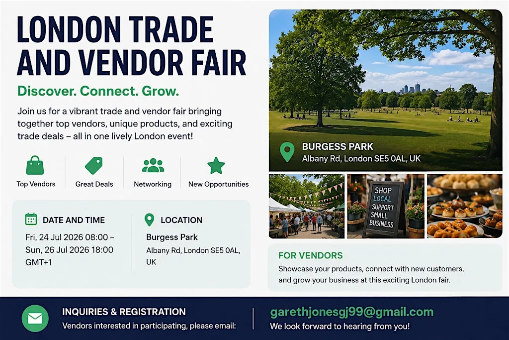 London Trade and Vendor Fair at Burgess Park