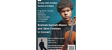 Braimah Kanneh-Mason & Jâms Coleman Concert at Egerton Millennium Hall