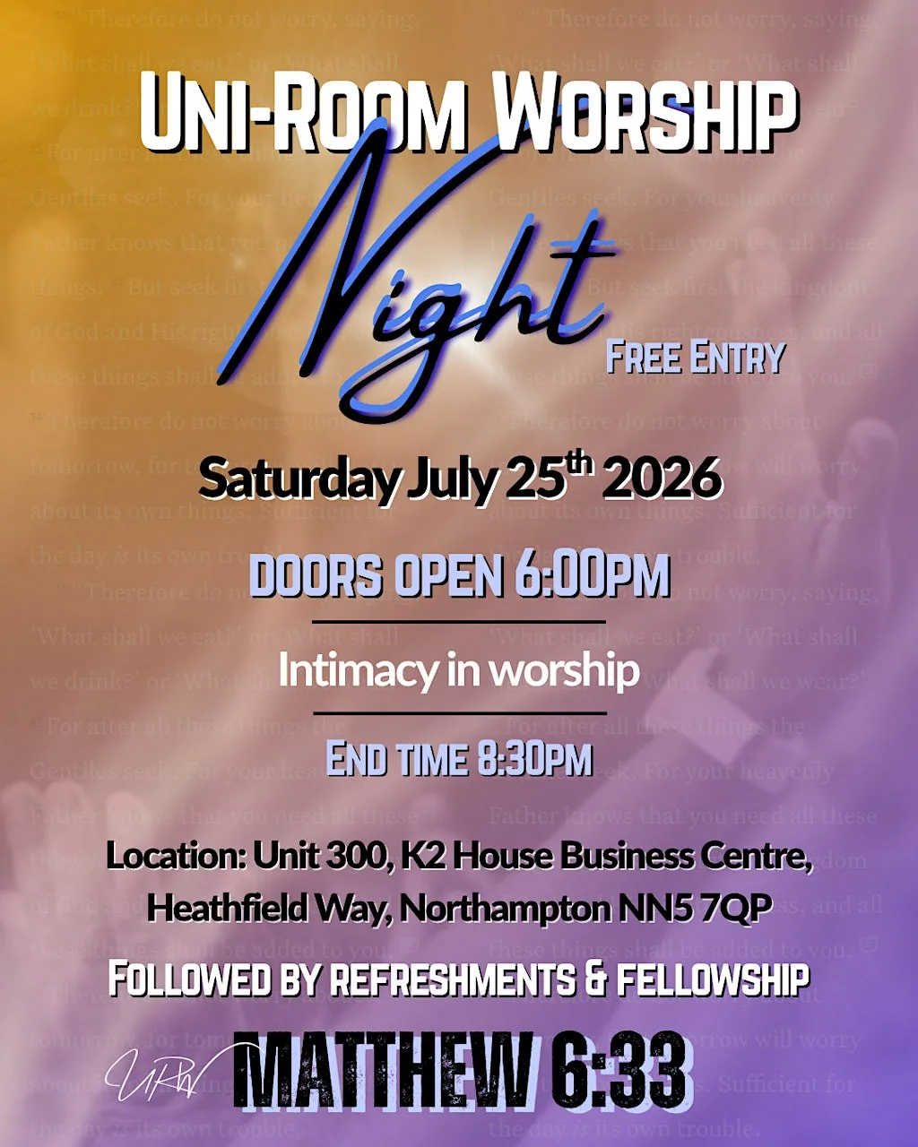 Uni-Room Worship Night at K2 House Business Centre