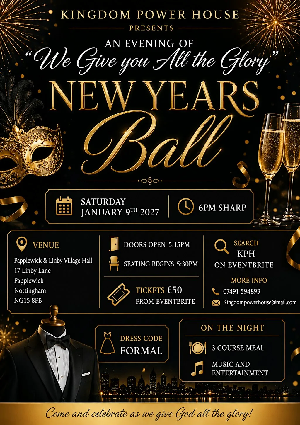 New Year Fundraiser Ball at Papplewick & Linby Village Hall