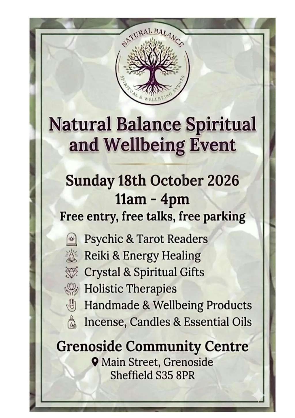 Natural Balance Spiritual and Wellbeing Event | Mind, Body & Spirit Fair at Grenoside Community Centre