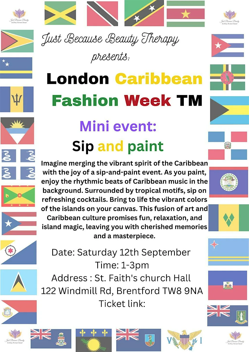 JBBT London Caribbean Fashion Week: Sip and paint