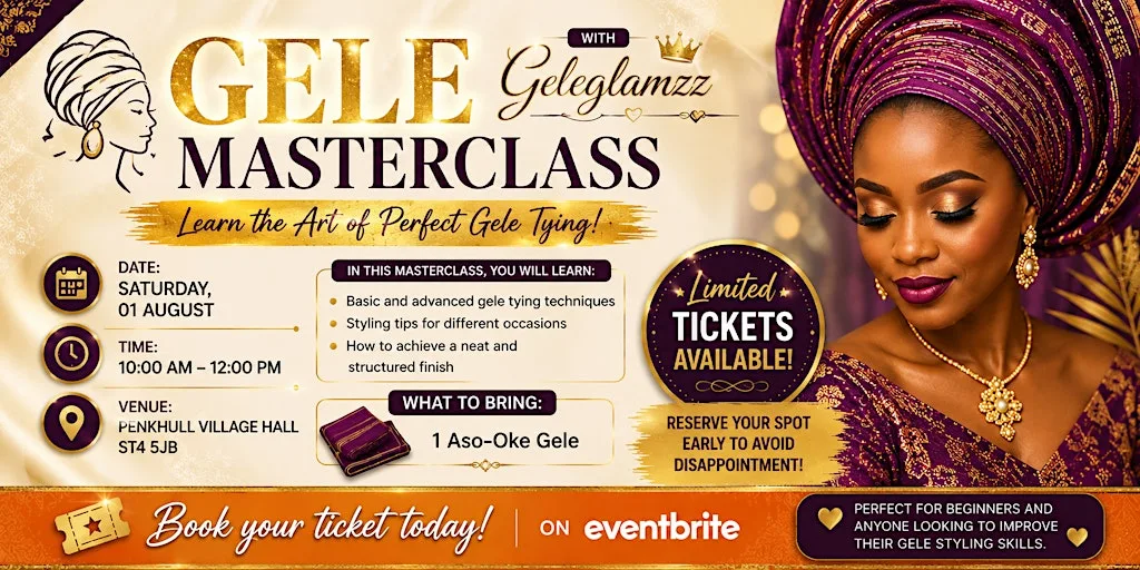 Gele Masterclass at Penkhull Village Hall