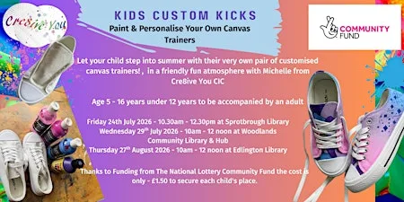 Kids Custom Kicks: Paint & Personalise Your Own Canvas Trainers at Edlington Library