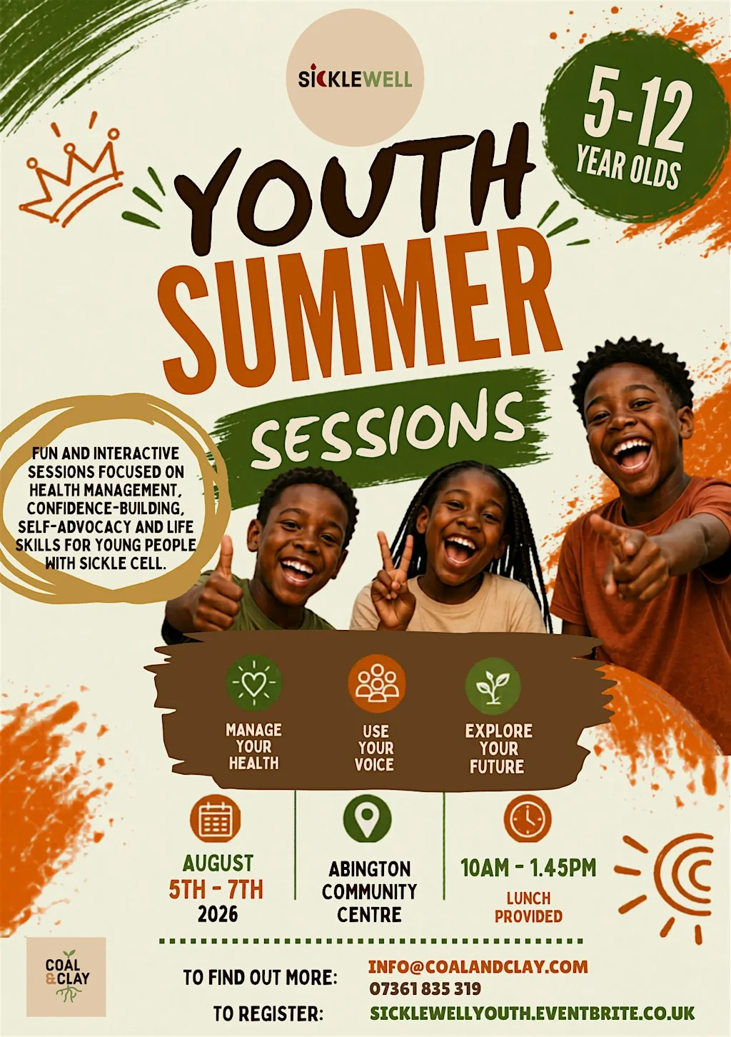 SickleWell Summer Youth Sessions at Abington Community Centre