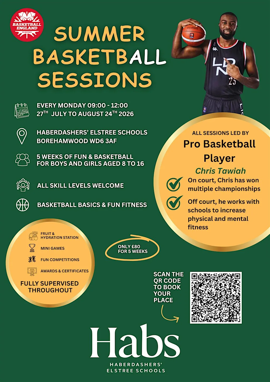 Summer Basketball Sessions with Chris Tawiah at Haberdashers' Boys' School