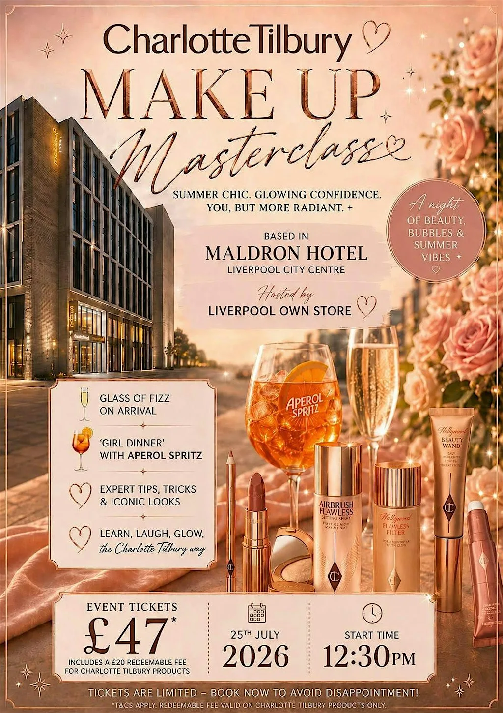 Charlotte Tilbury Make Up Masterclass at Maldron Hotel Liverpool
