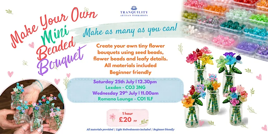 BEADED BOUQUET - Make Your Own Mini Beaded Bouquet Workshop at Romano Lounge