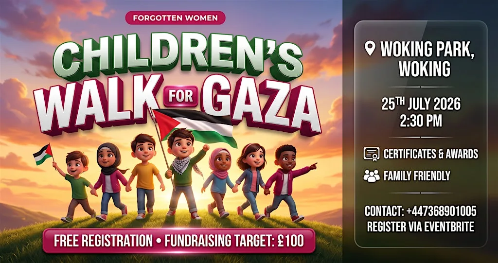 Children's Walk For Gaza in Woking Park at Woking Park