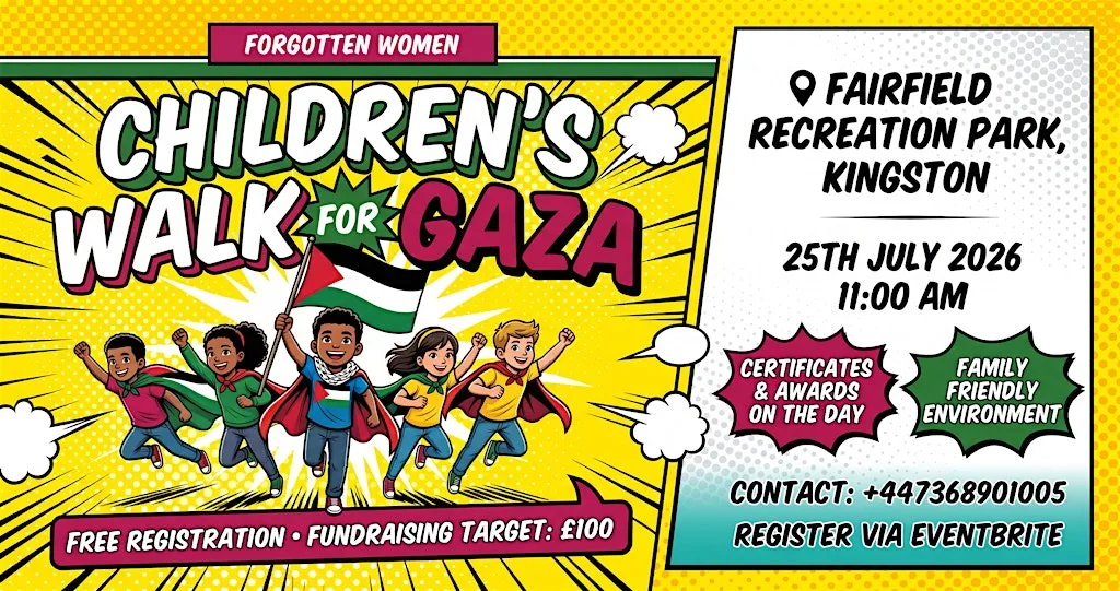 Children's Walk For Gaza in Kingston at Fairfield Recreation Ground