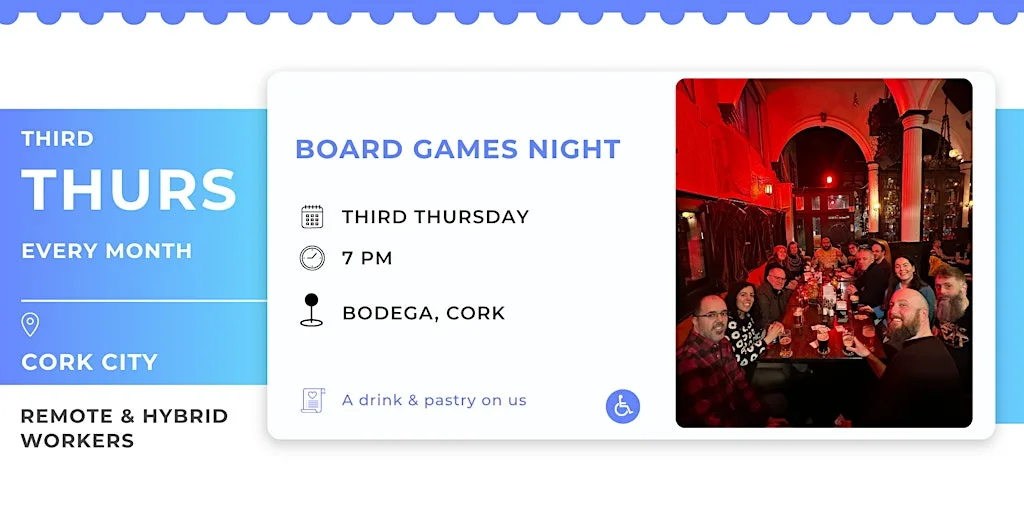 Board Game Night for Remote and Hybrid Employees in Cork City at The Old Town Whiskey Bar at Bodega