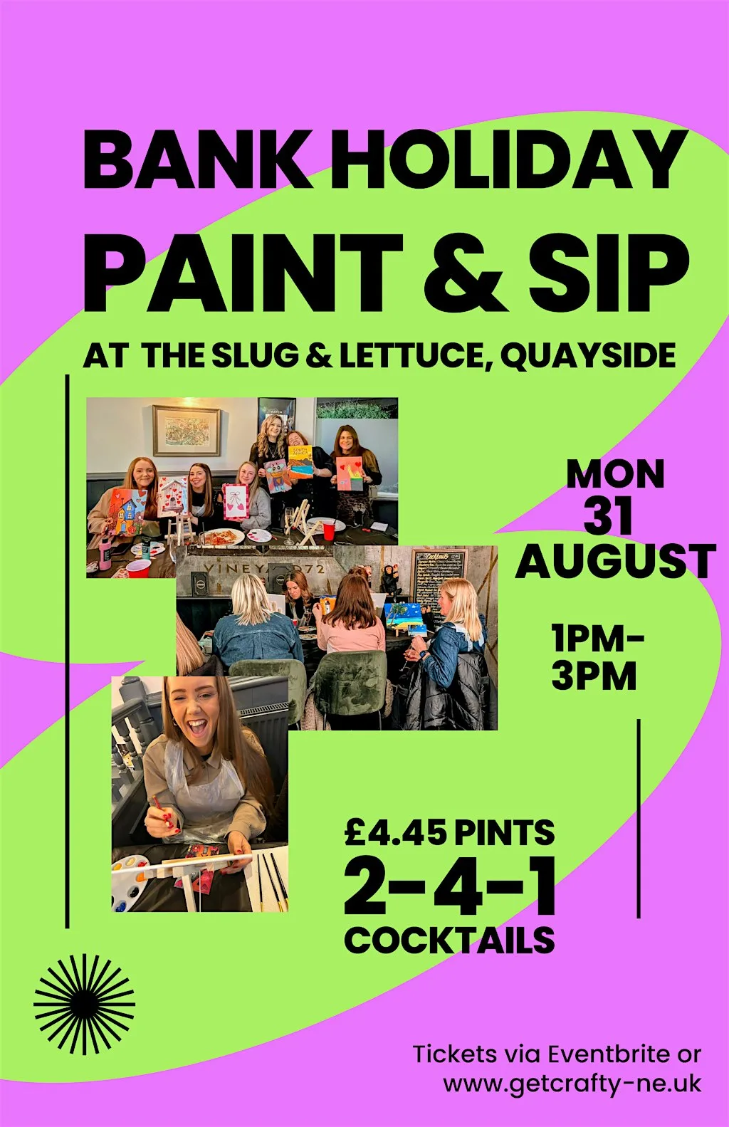 Bank Holiday Paint & Sip at Slug & Lettuce - Quayside Newcastle