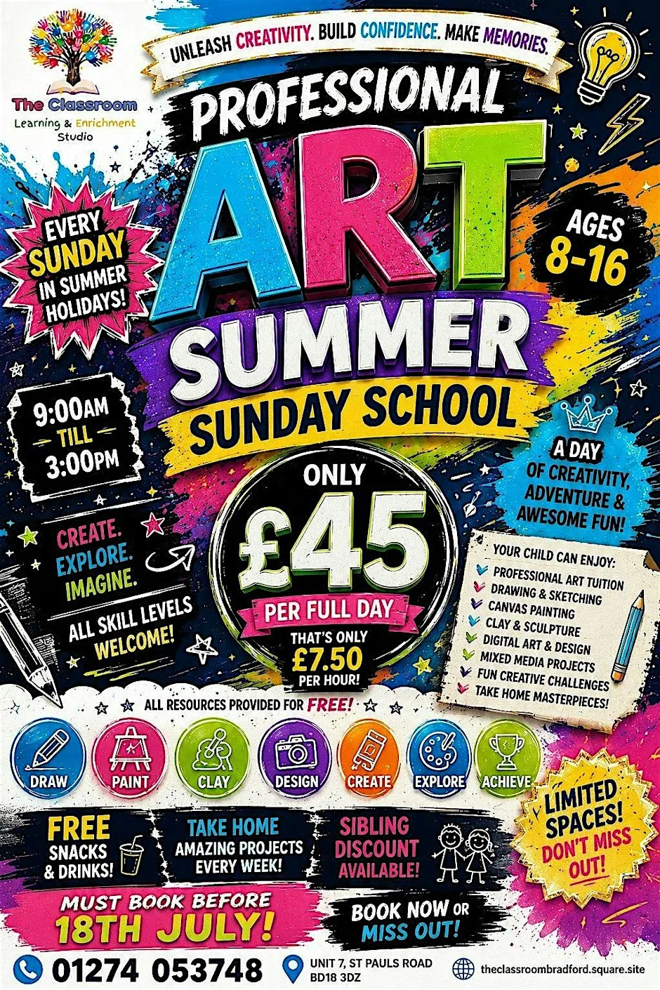 Summer Art Camp for kids in Bradford