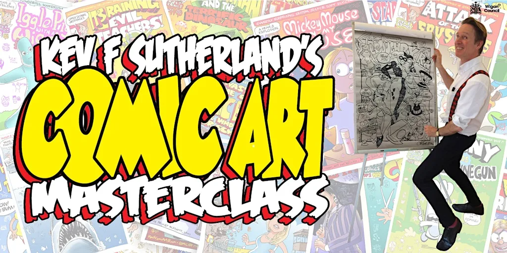 Kev F's Comic Art Masterclass at Wigan library! at Wigan Library