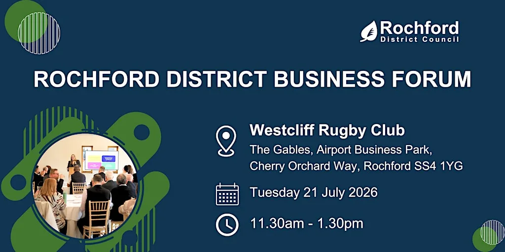 Rochford District Business Forum July 2026 at Westcliff Rugby Football Club