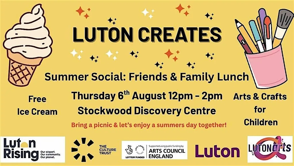 Luton Creates Summer Social: Friends & Family Lunch at Stockwood Discovery Centre